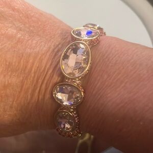 NWT pink Austrian crystal n pink glass bracelet